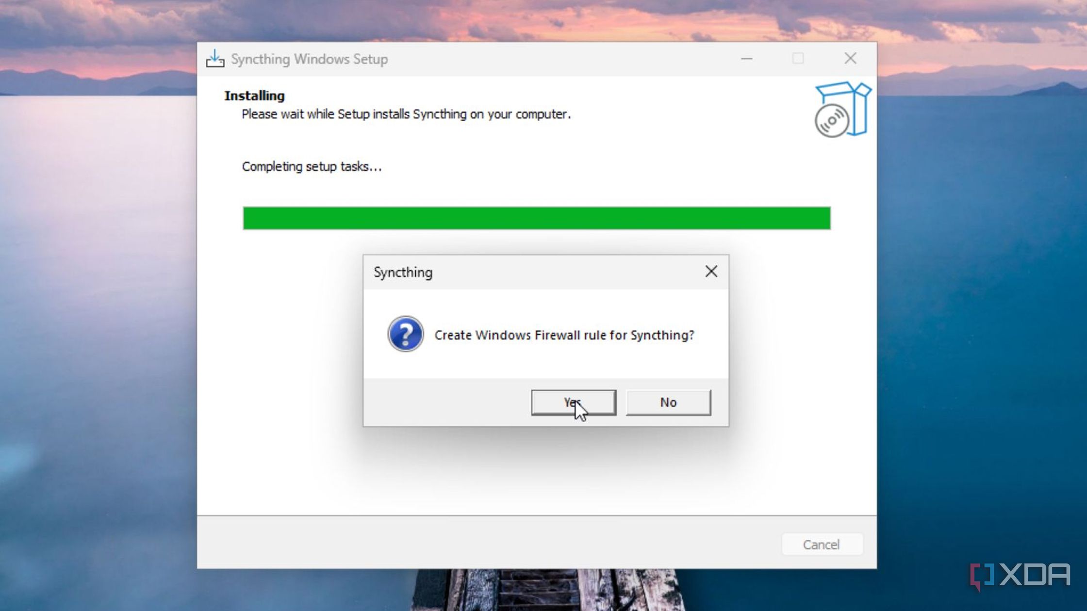 Choosing the firewall rules in Syncthing