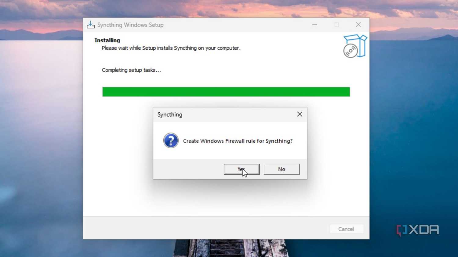 Choosing the firewall rules in Syncthing