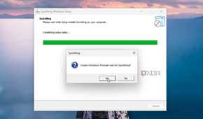 Choosing the firewall rules in Syncthing
