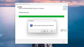 Choosing the firewall rules in Syncthing
