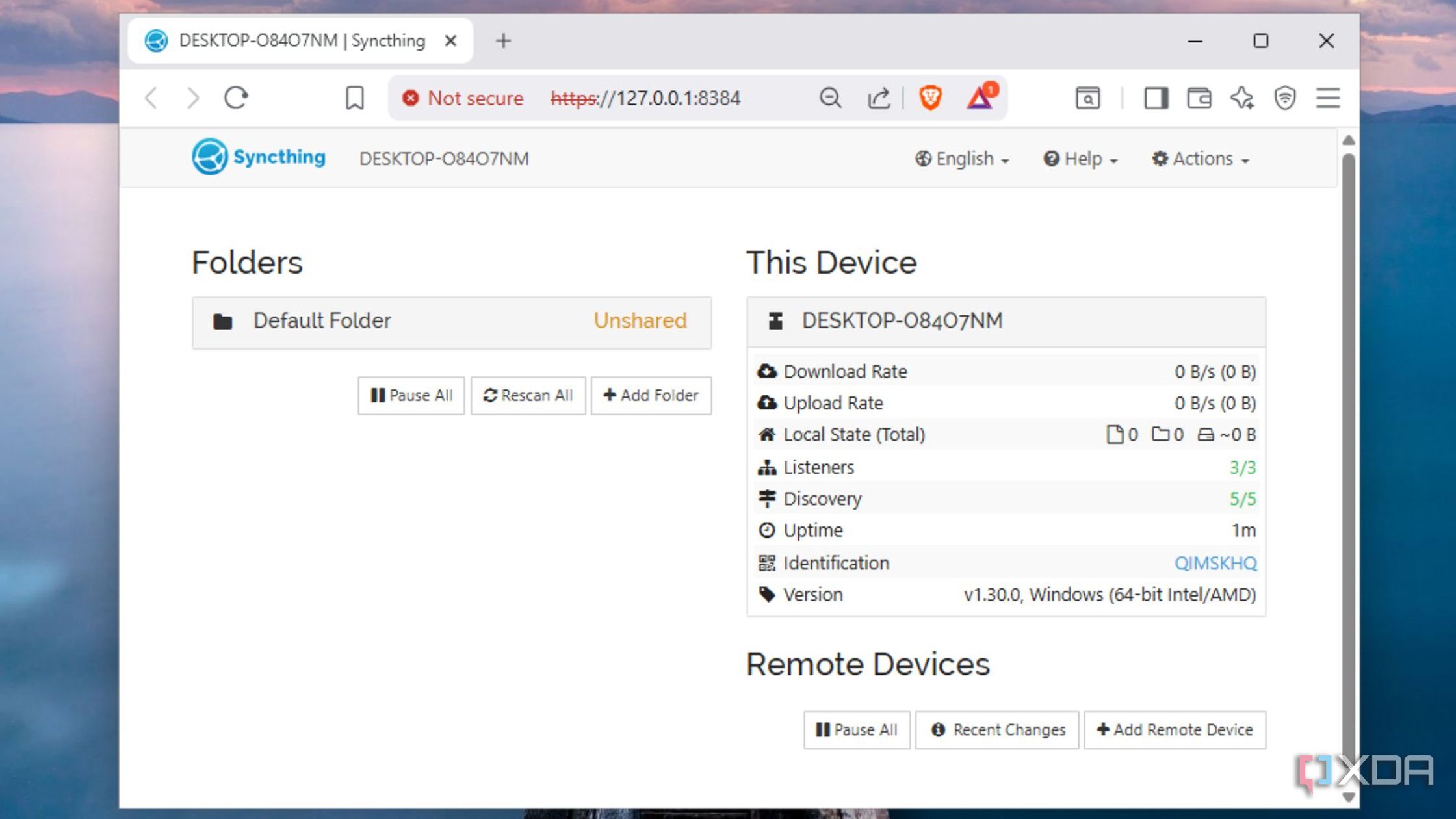 The Syncthing UI