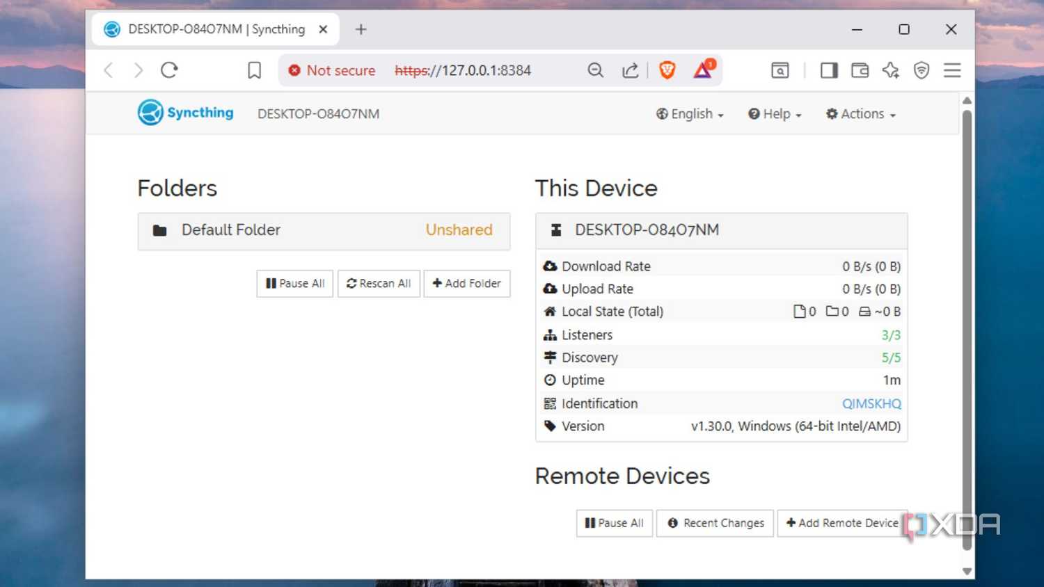The Syncthing UI