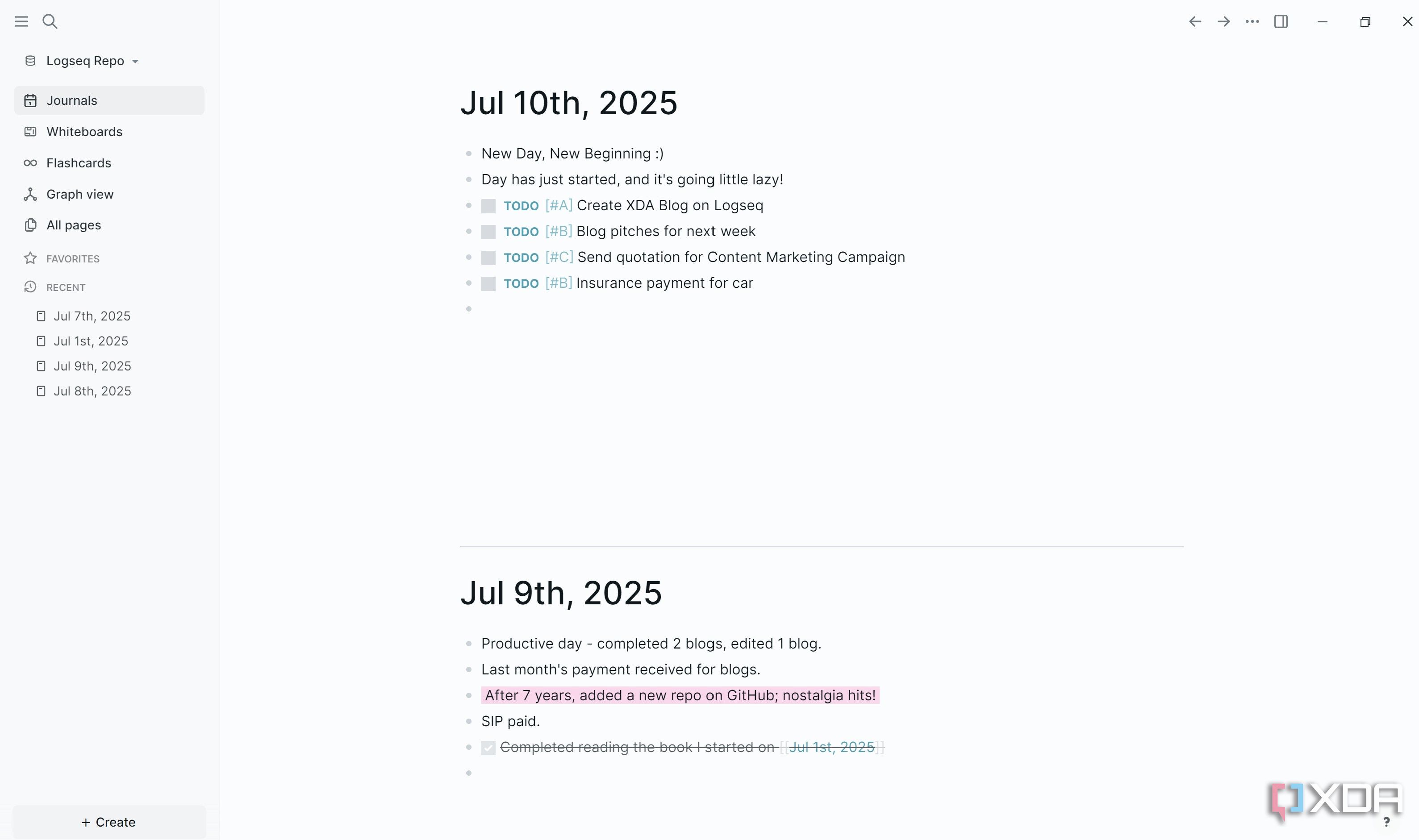 tasks with priority logseq