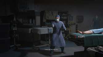 A surgeon holding a knife in The Last of Us Part II.