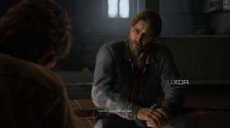 Joel and Tommy talking in The Last of Us Part II.
