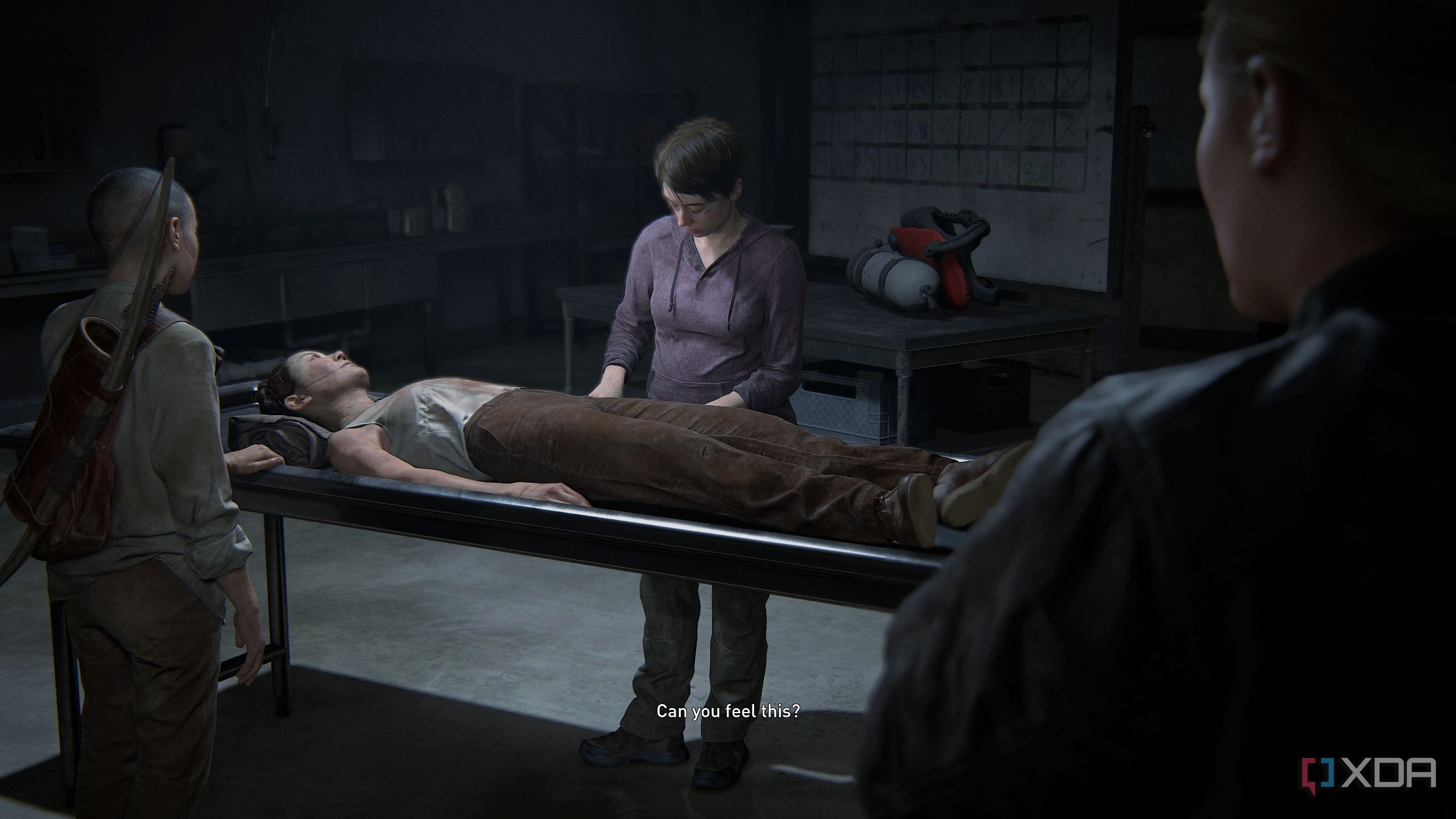 Mel tending to Yara in The Last of Us Part II.
