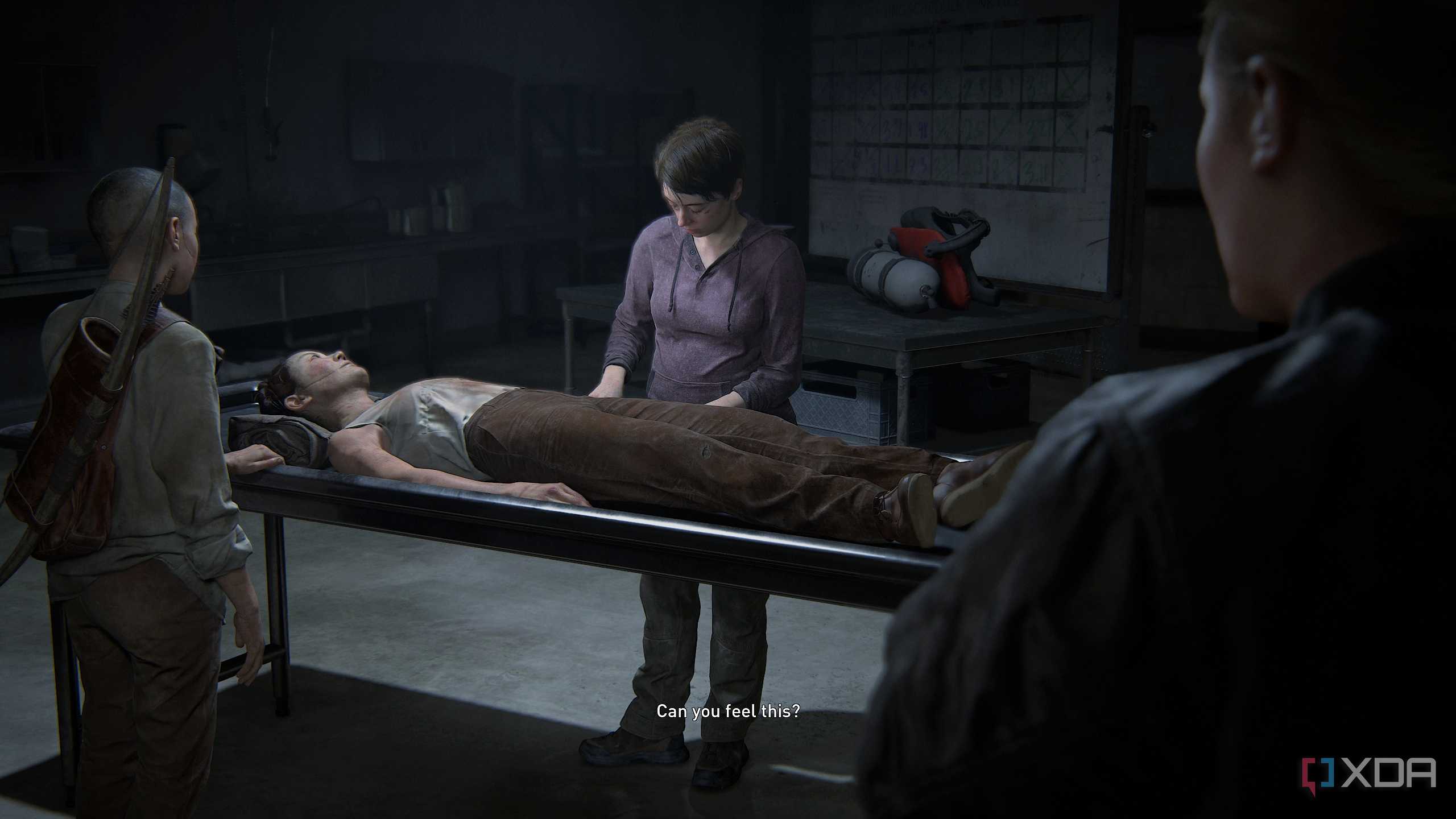Mel tending to Yara in The Last of Us Part II.
