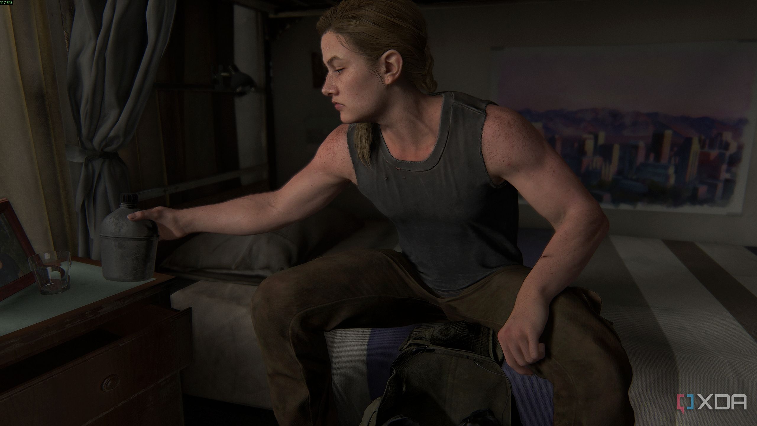 Ellie waking up on Seattle day 1 in The Last of Us Part II.