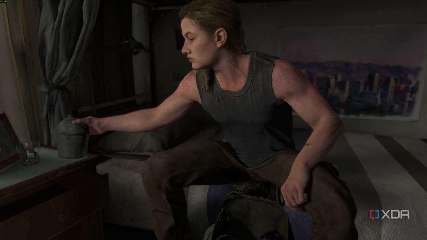 Ellie waking up on Seattle day 1 in The Last of Us Part II.