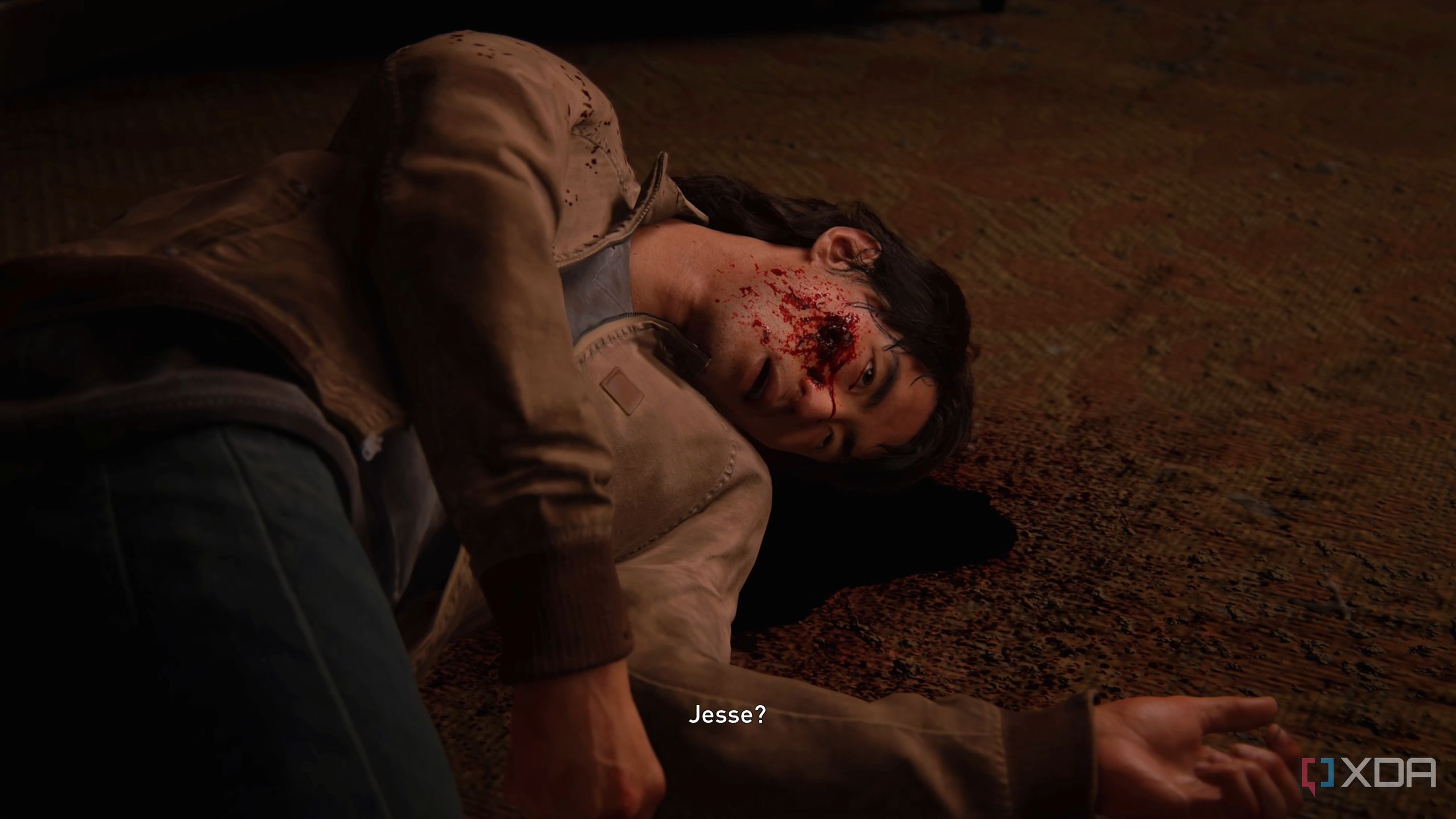 Jesse shot through the face in The Last of Us Part II Remastered.