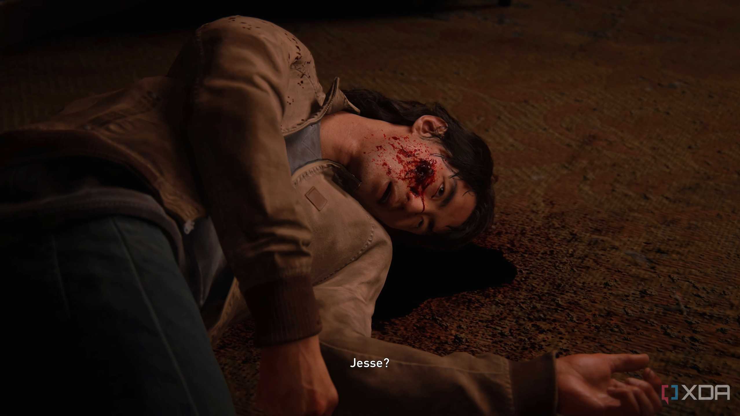 Jesse shot through the face in The Last of Us Part II Remastered.