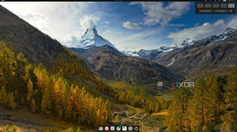 Screenshot of an Ubuntu desktop showing a list of layouts in the Tiling Manager extension