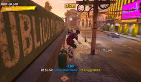 A screenshot of Tony Hawk doing a combo in Tony Hawk's Pro Skater 3+4