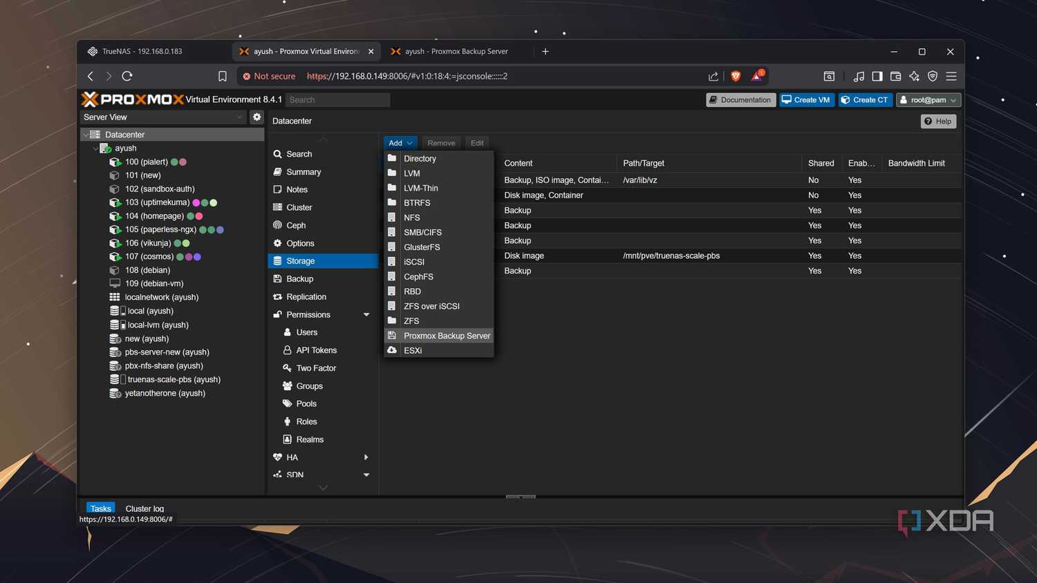 Adding a PBS Storage directory to Proxmox