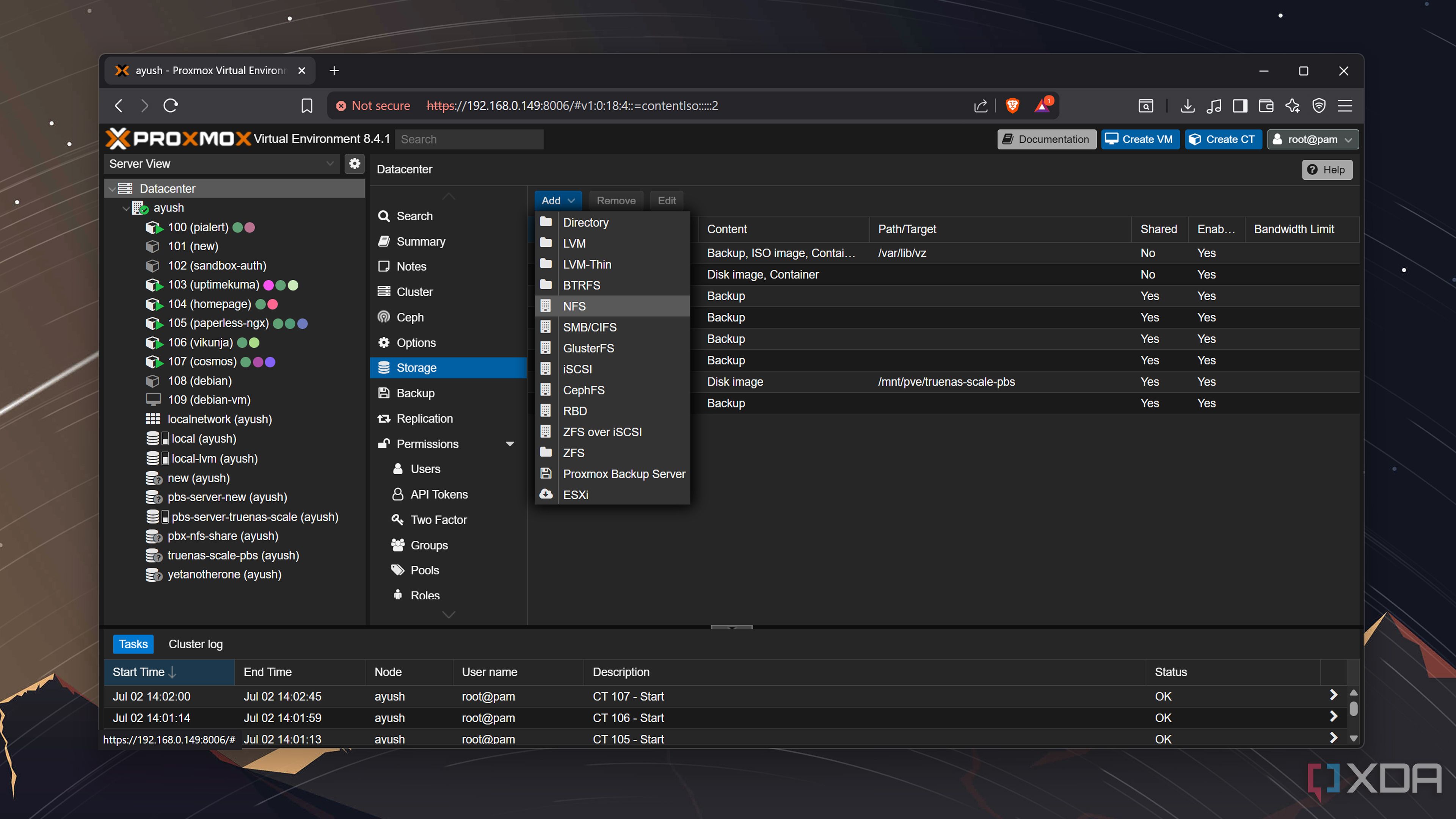 I use Proxmox Backup Server to save my VMs and LXCs to TrueNAS over NFS ...