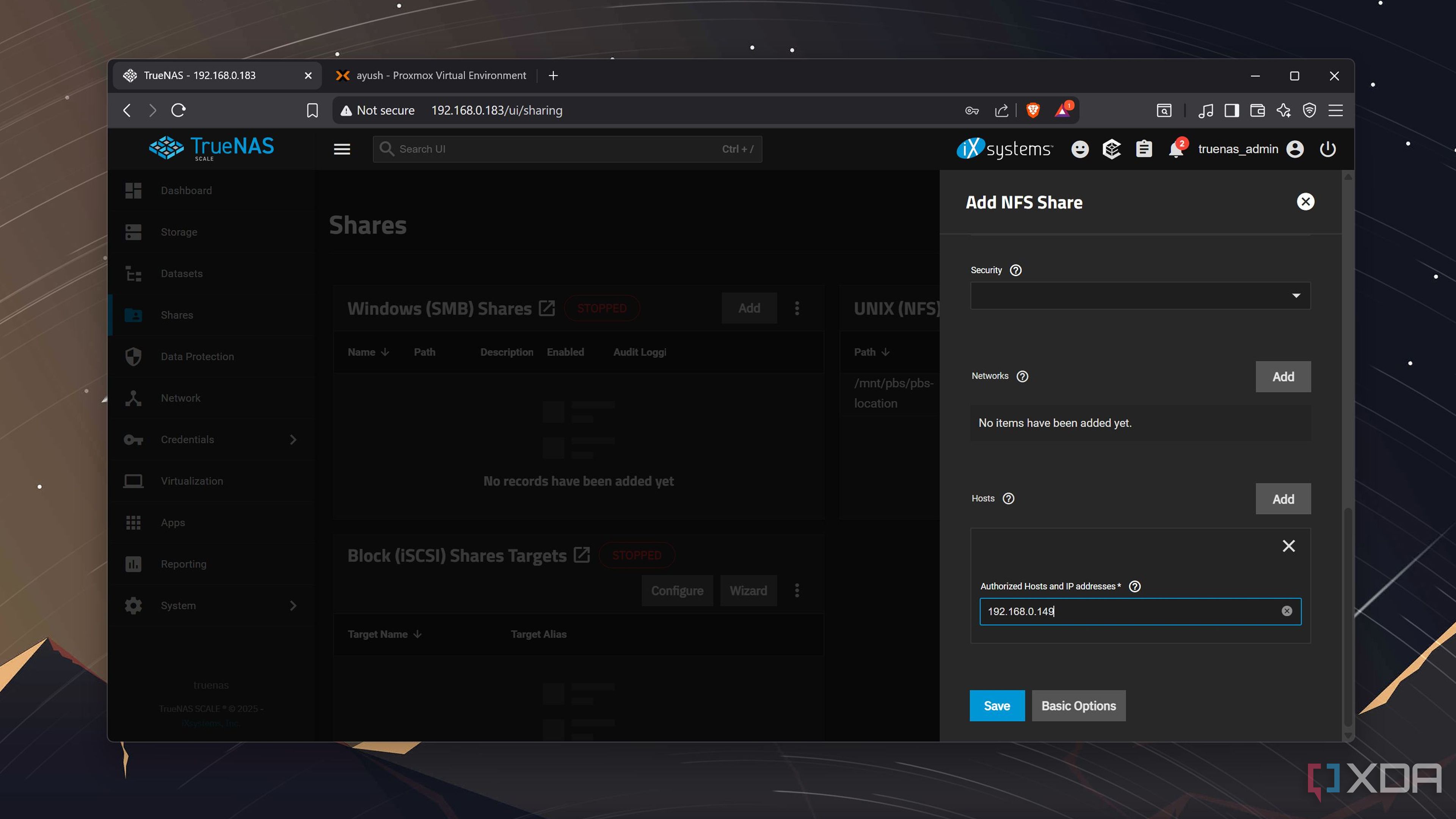 I use Proxmox Backup Server to save my VMs and LXCs to TrueNAS over NFS ...