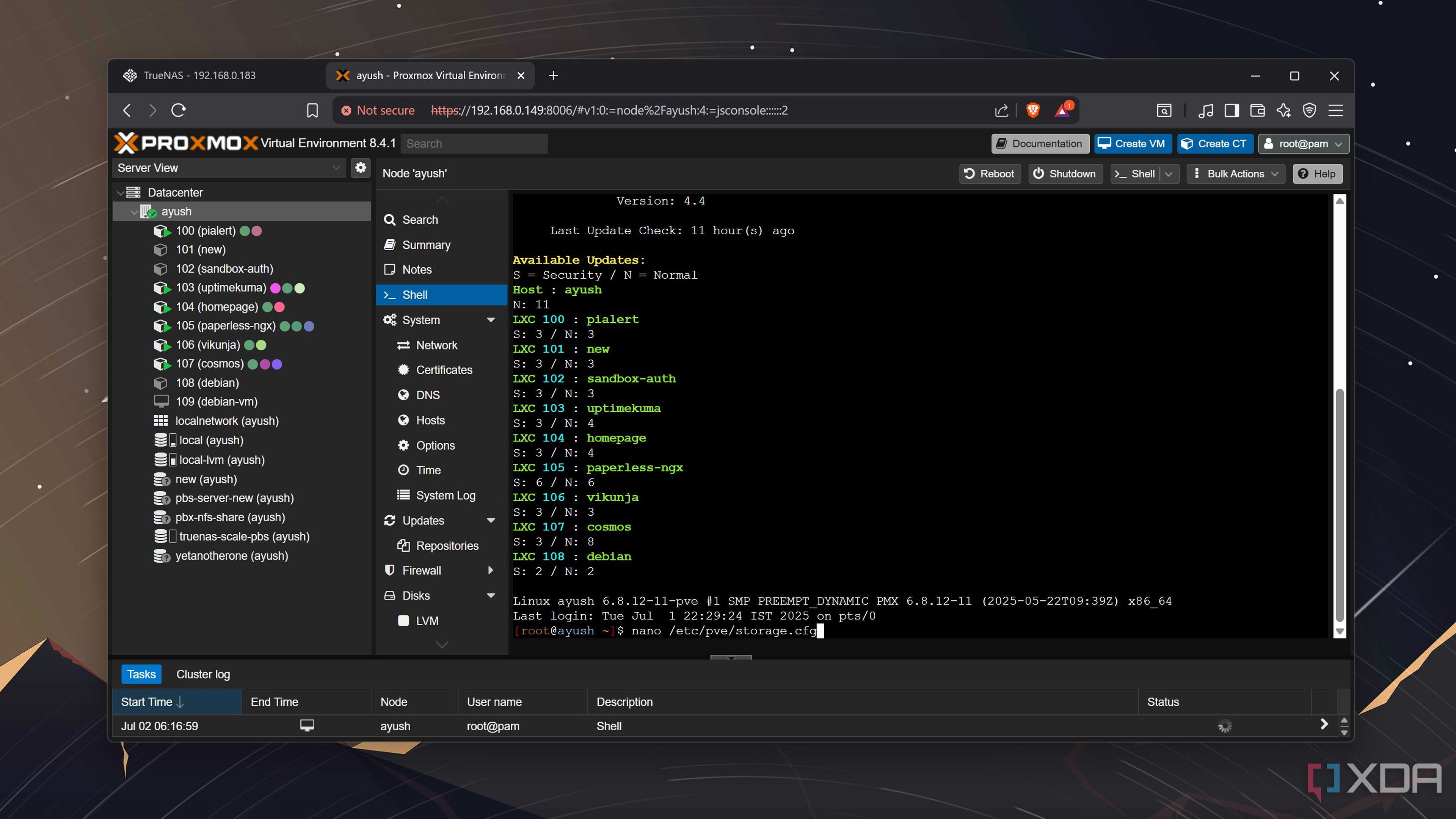 I back up my Proxmox workstation to the cloud... using my TrueNAS Scale ...