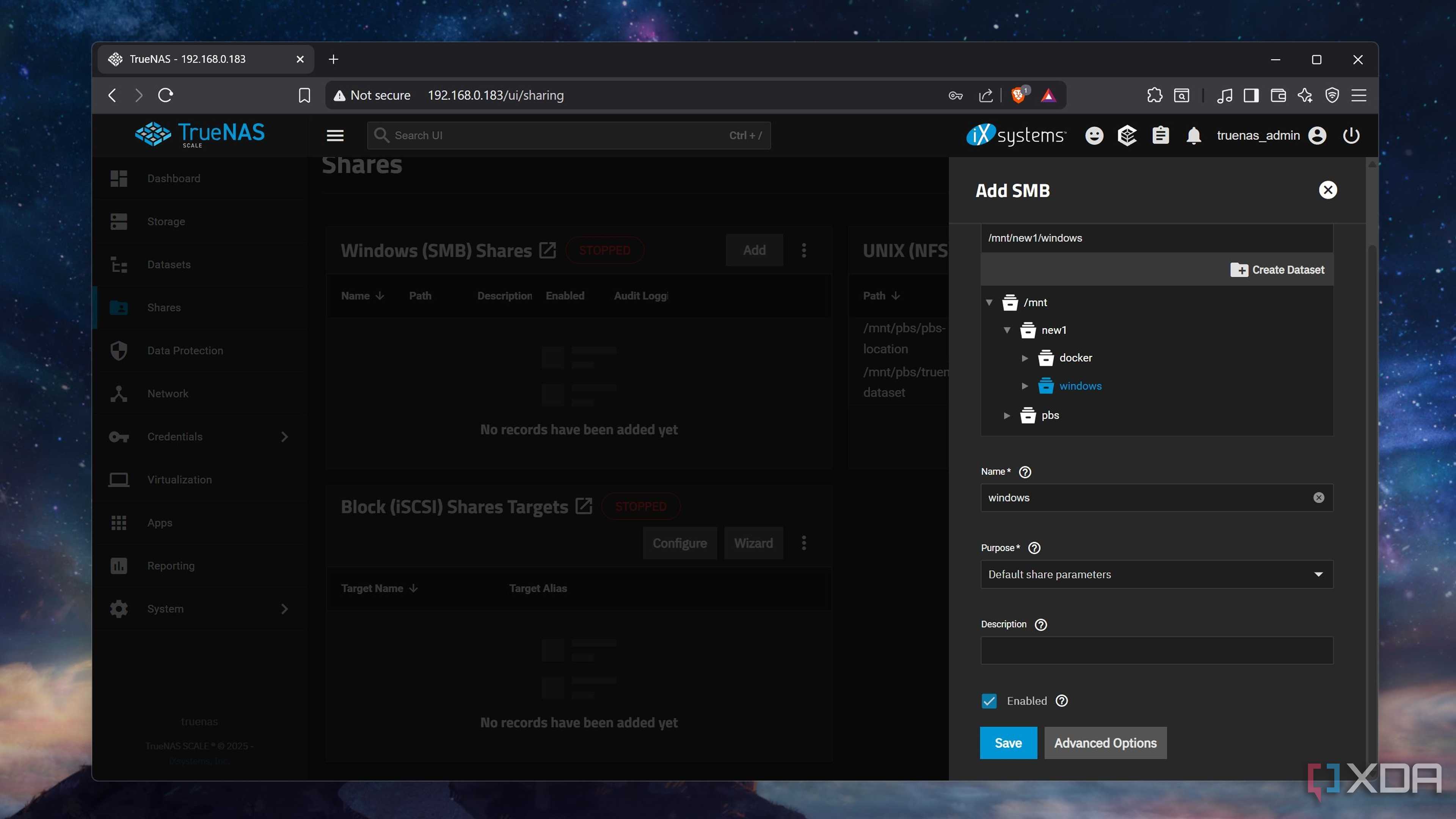 Adding a new SMB Share on TrueNAS Scale