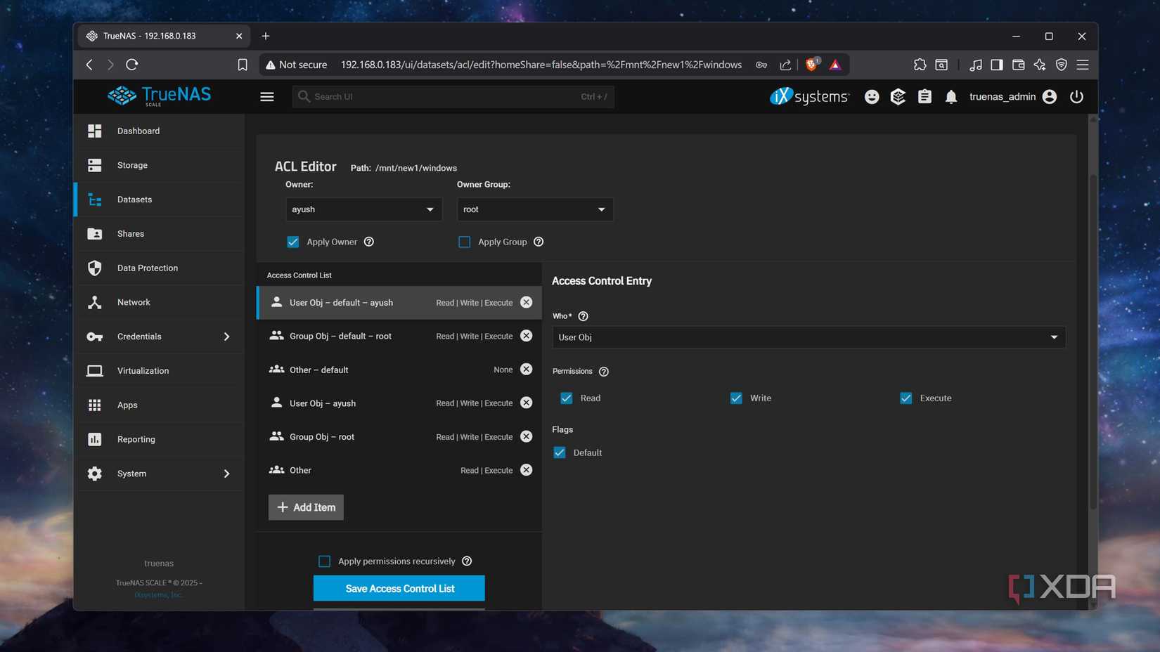 I've mapped my TrueNAS storage server to my home lab for easy access ...