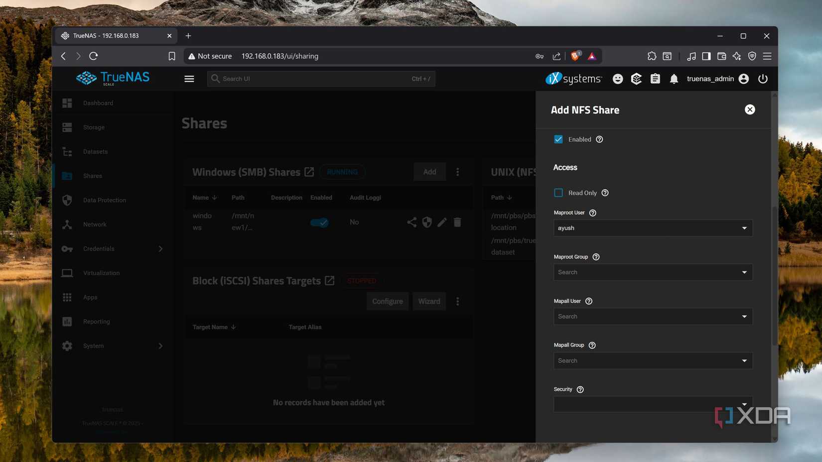 Adding an NFS Share on TrueNAS Scale