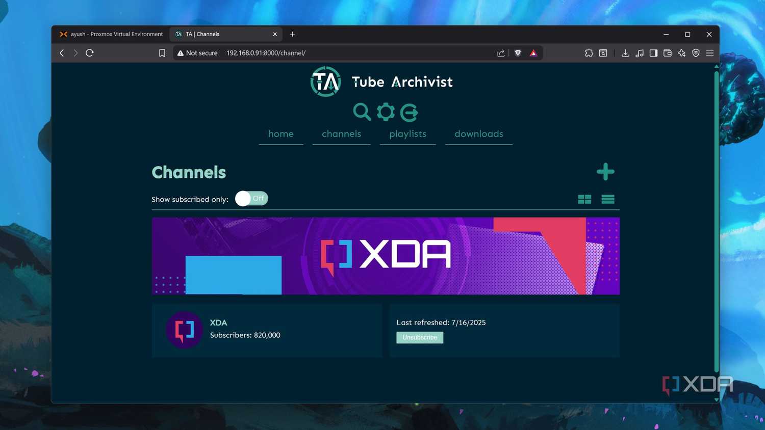 The Tube Archivist UI
