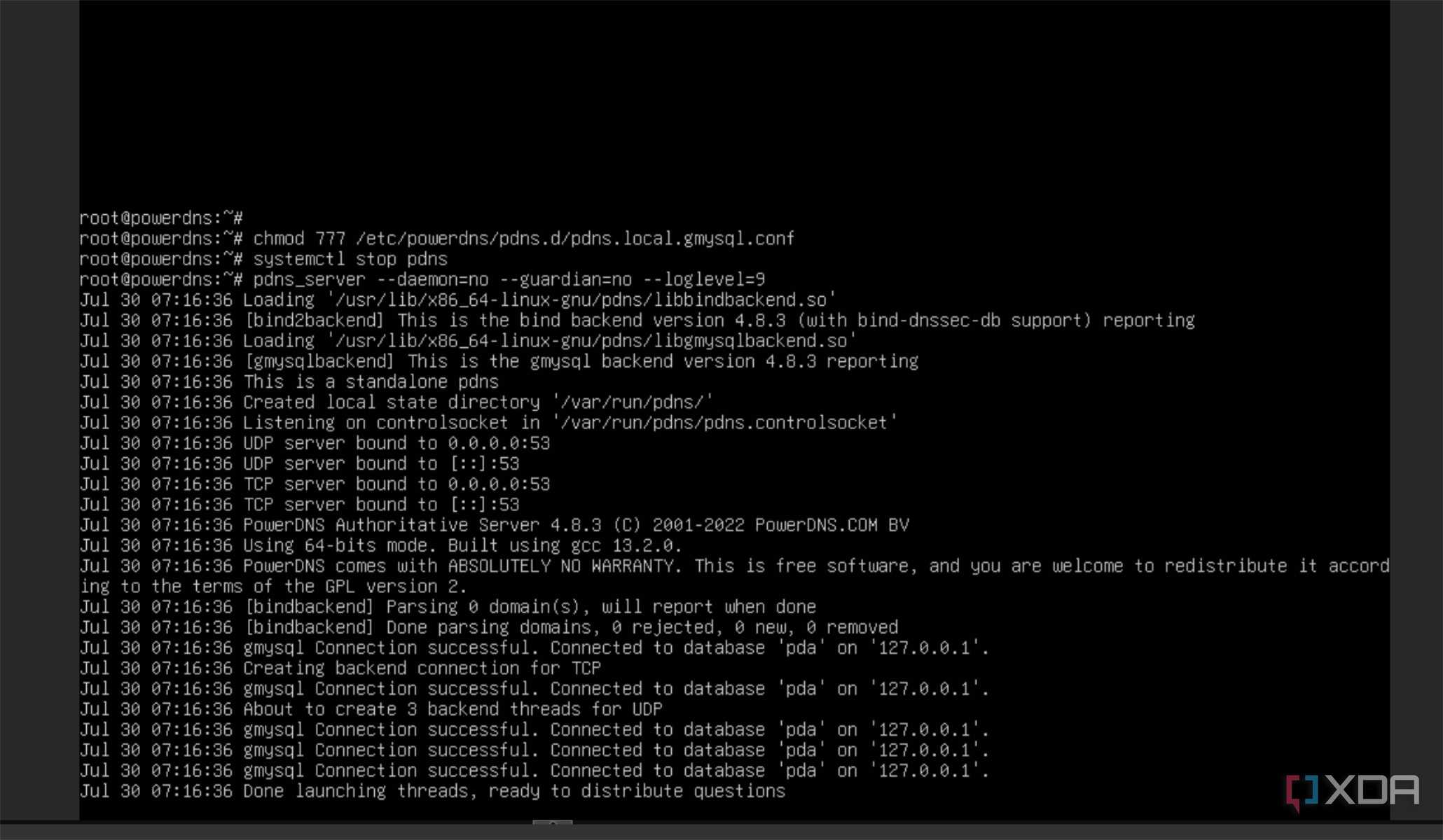 ubuntu-server-powerdns-authoratitive-running