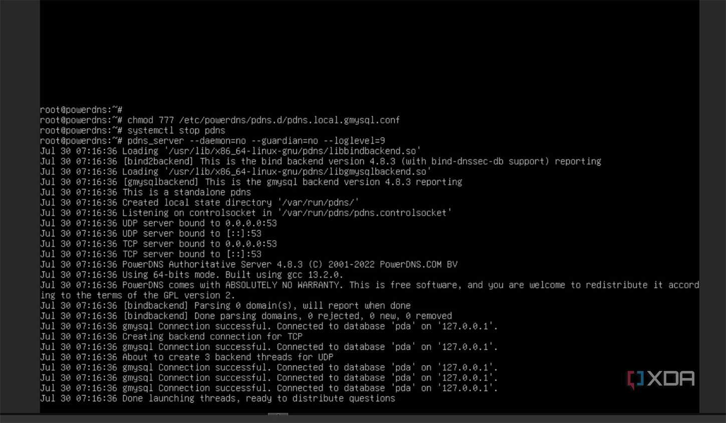 ubuntu-server-powerdns-authoratitive-running