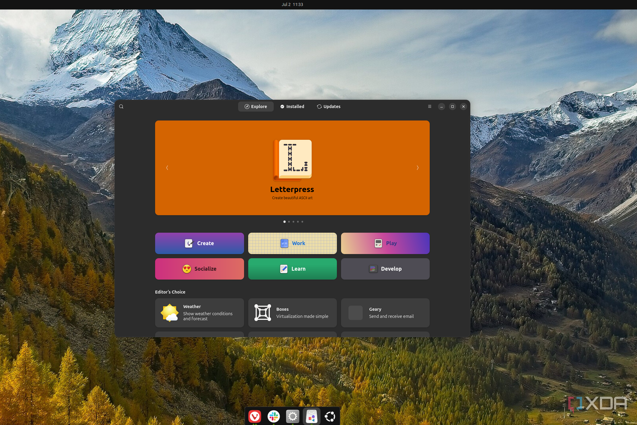 Screenshot of the Software app in Ubuntu after installing Flatpak