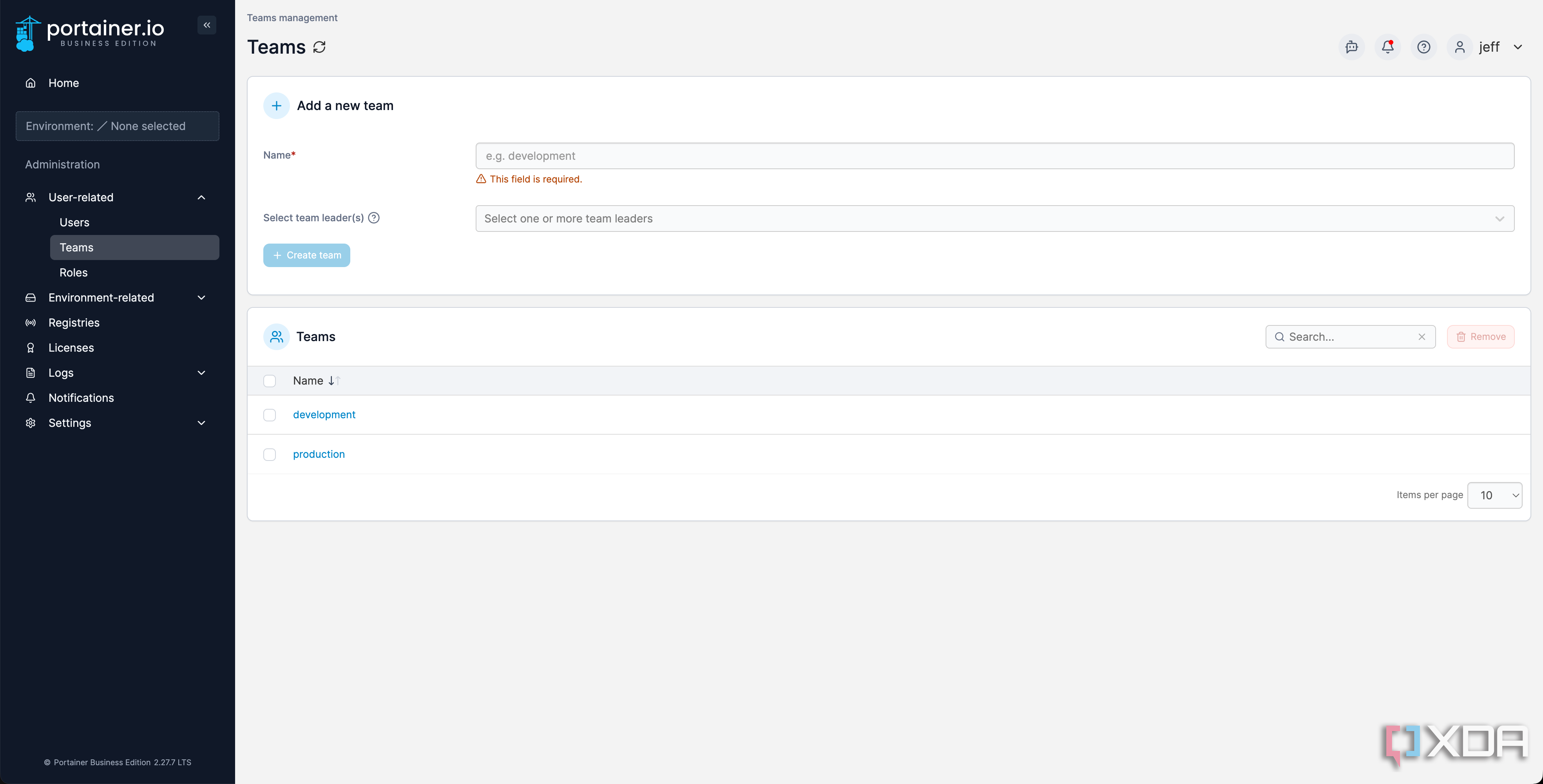 user and role settings in Portainer_3