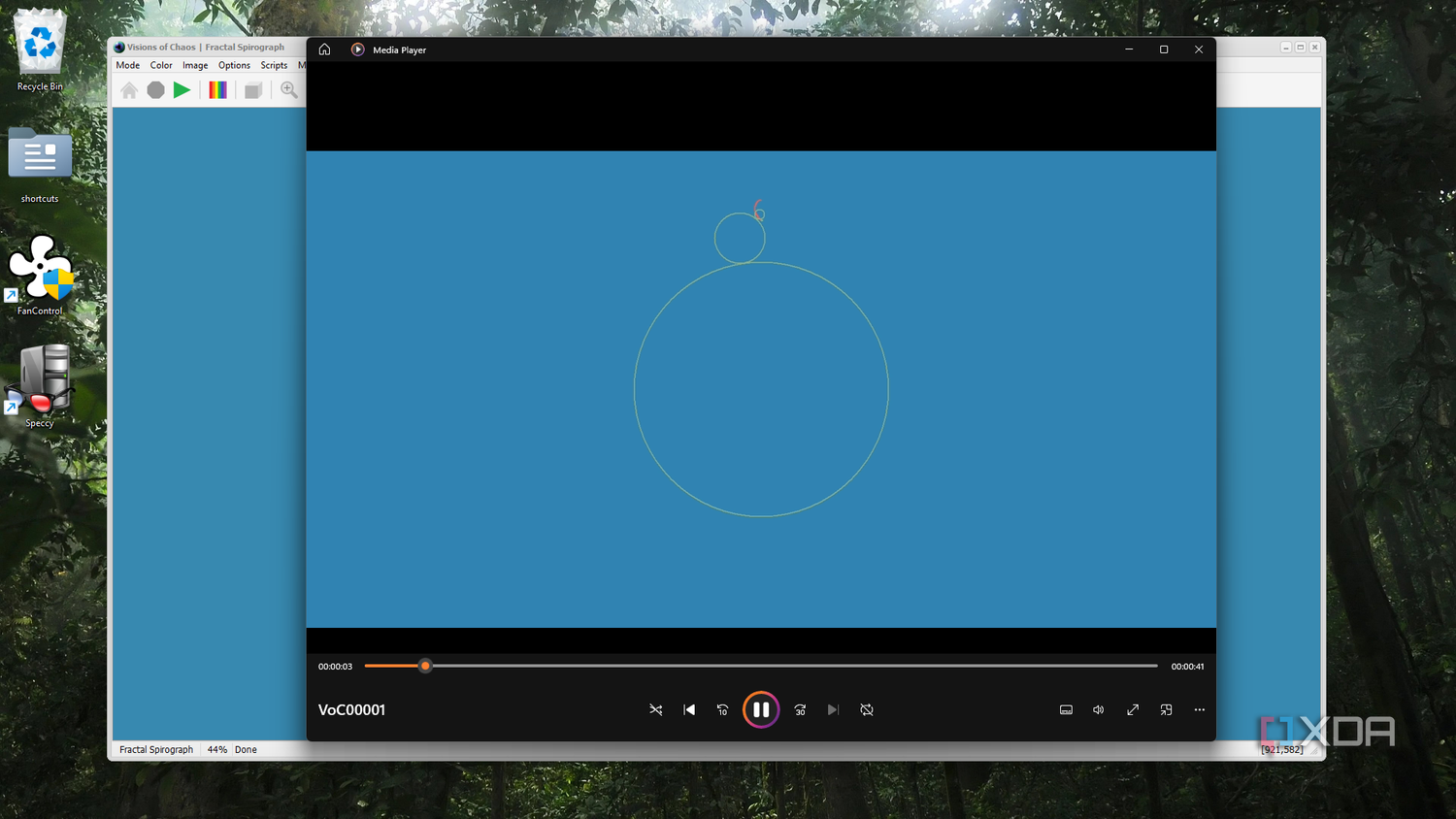 Visions of Chaos playing fractal animation in Windows video player