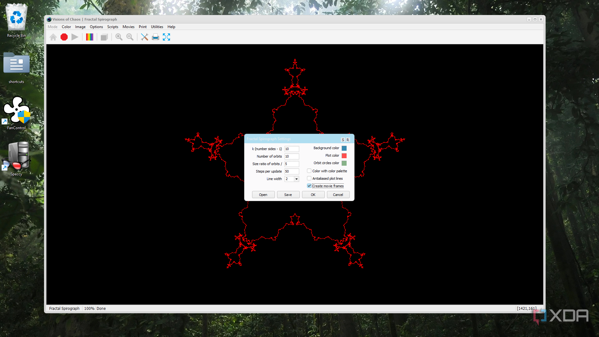 Visions of Chaos spirograph settings