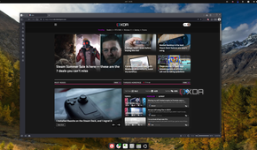 Screenshot of an Ubuntu desktop showing the XDA homepage in Vivaldi