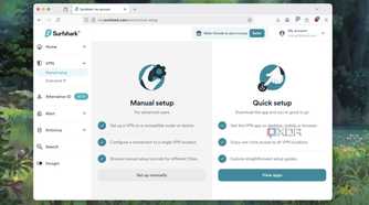 Screenshot of the manual setup menu in a VPN service
