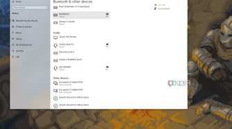 Screenshot showing Windows 10 Bluetooth settings