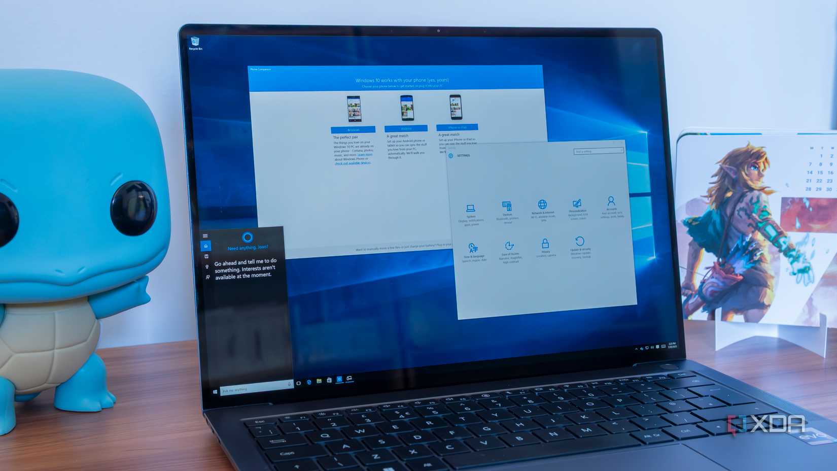 A laptop running the initial version of Windows 10