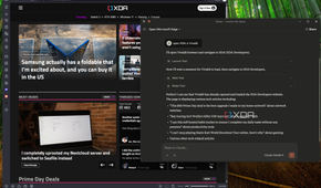 Screenshot of Claude on Windows 11, showing a user command to open XDA in Vivaldi, with the corresponding browser window open behind it