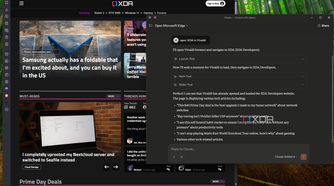 Screenshot of Claude on Windows 11, showing a user command to open XDA in Vivaldi, with the corresponding browser window open behind it
