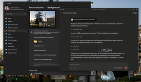 Screenshot of Claude showing the result of a command to change the desktop background to a slideshow