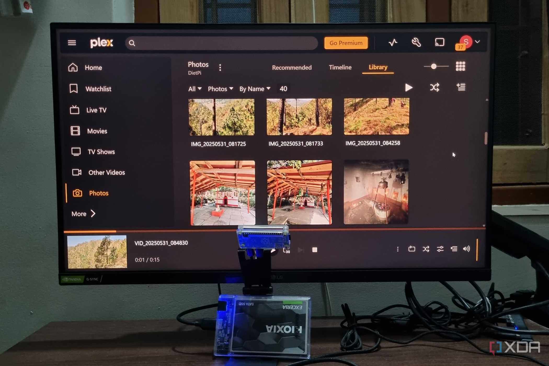 photo of windows pc with plex running in chrome