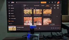 photo of windows pc with plex running in chrome
