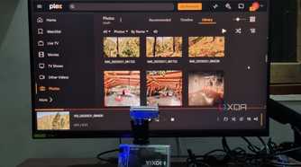 photo of windows pc with plex running in chrome