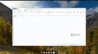 Screeenshot of WPS Office on Ubuntu showing a spreadsheet