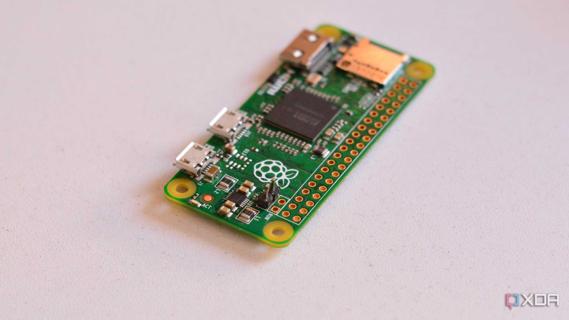 Raspberry Pi Zero with soldered pins on TV out