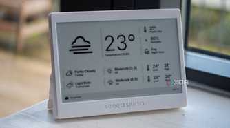 XIAO ePaper Panel running TRMNL, showing the weather