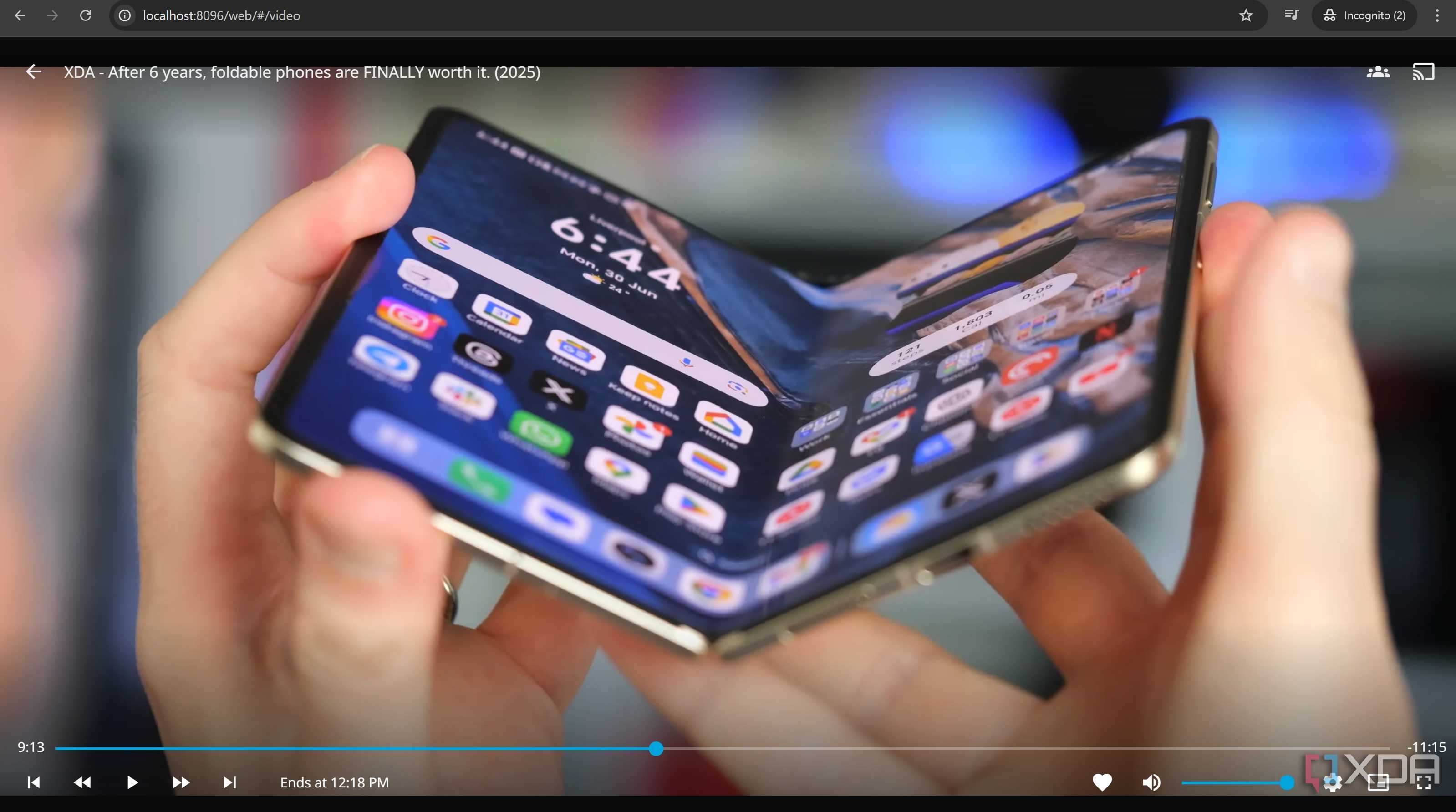 YouTube video player in Jellyfin