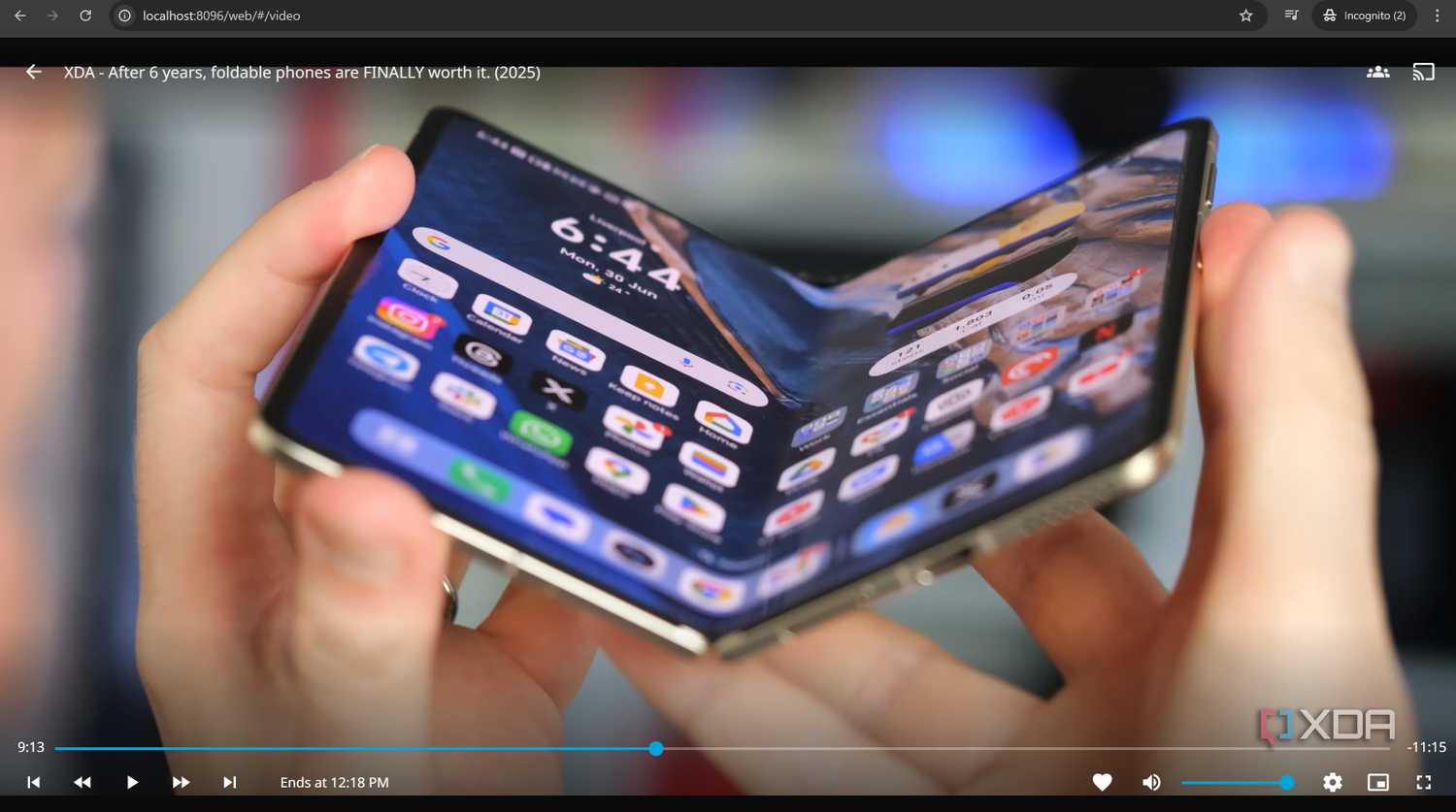YouTube video player in Jellyfin