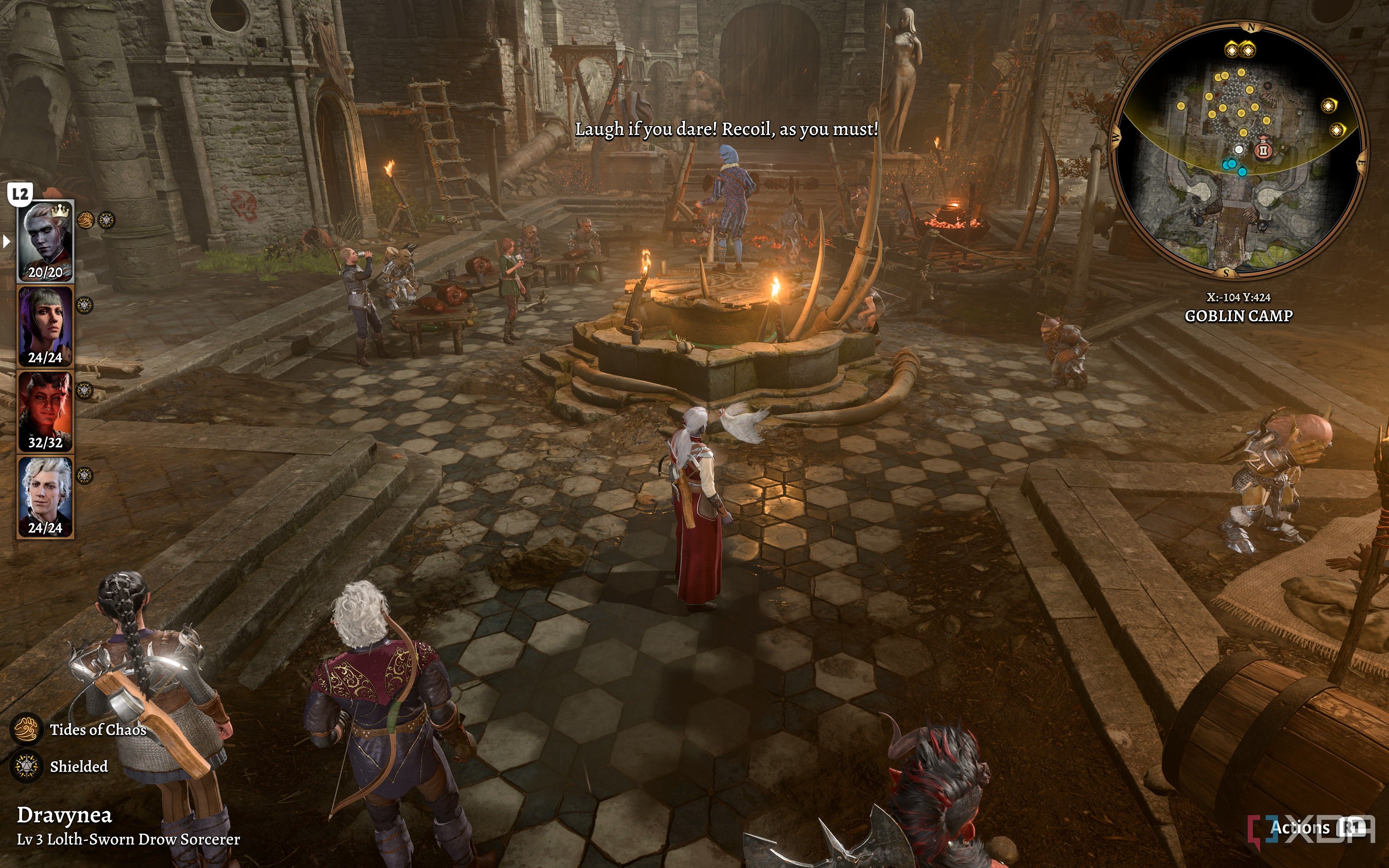 Baldur's Gate 3 running on the Dell 16 Premium laptop in 4K.