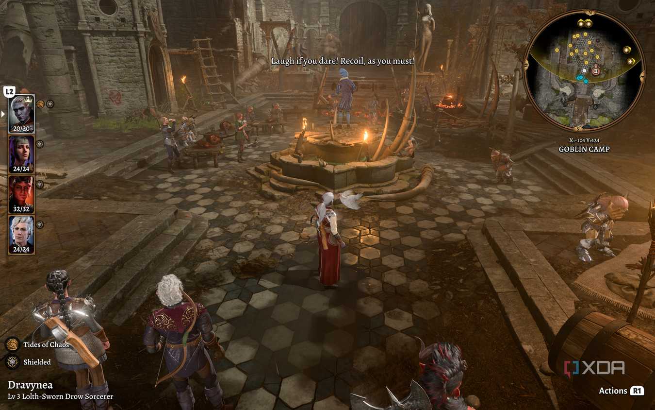 Baldur's Gate 3 running on the Dell 16 Premium laptop in 4K.