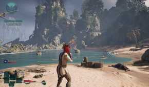 Avowed running in 4K on the Del 16 Premium laptop with DLSS 4 and Frame-Gen enabled.