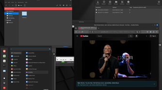 shows Mint Linux with apps and start menu cinnamon